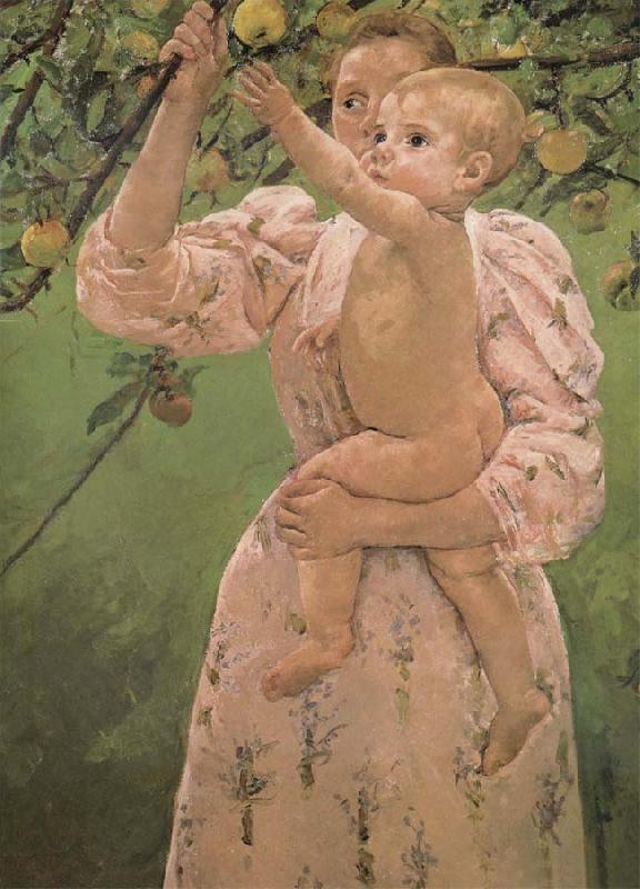 Mary Cassatt Drinks trying to reach an apple Sweden oil painting art